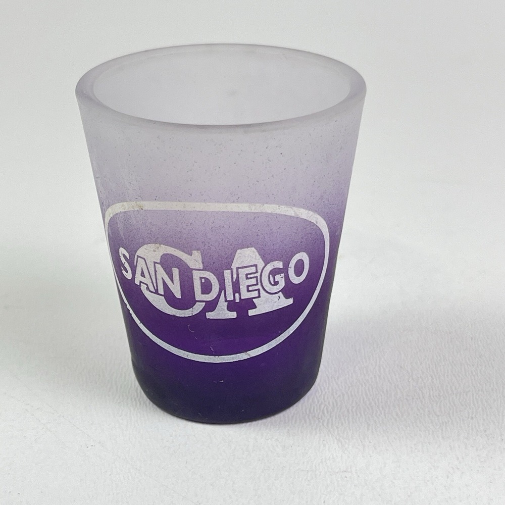 San Diego Shot Glass Vtg Purple Frosted California Souvenir Travel Collection